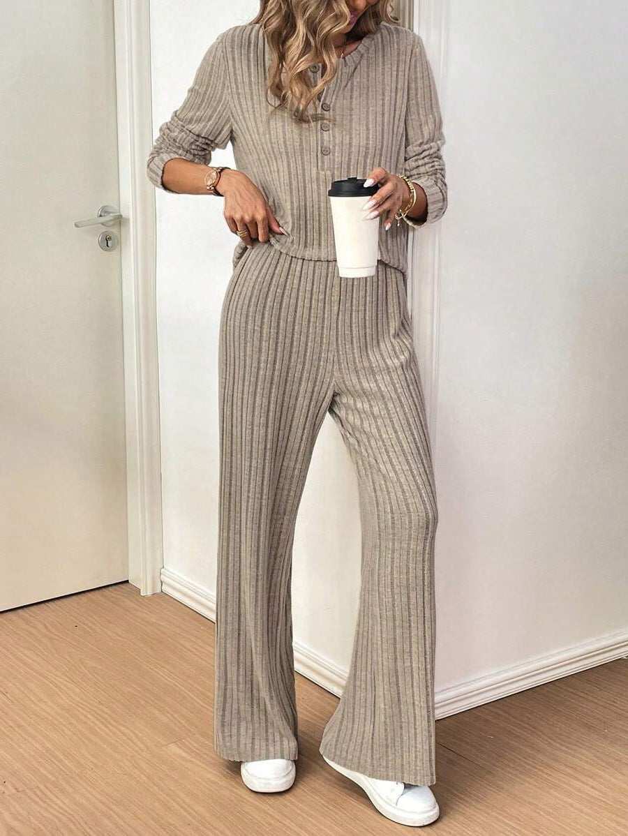 Women Casual Knit Jumpsuit with a Subtle Ribbed Pattern Lune London