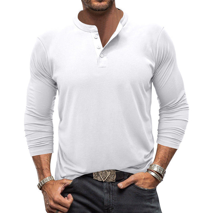 Men's Long Sleeve T-Shirt with Button Placket Amarae