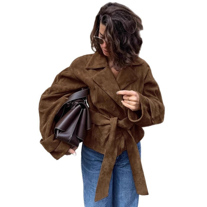 Faux suede jacket for ladies with tailored design Lune London