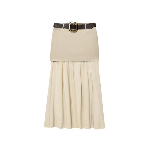 Maxi skirt for women with a belted waist and pleats Amarae