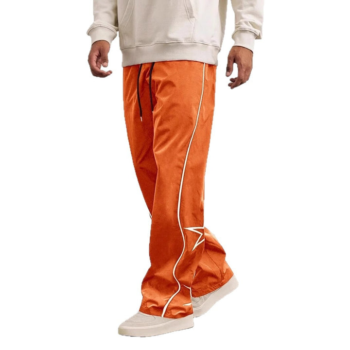 Sport leisure pants for men with chic and stylish side appliqués