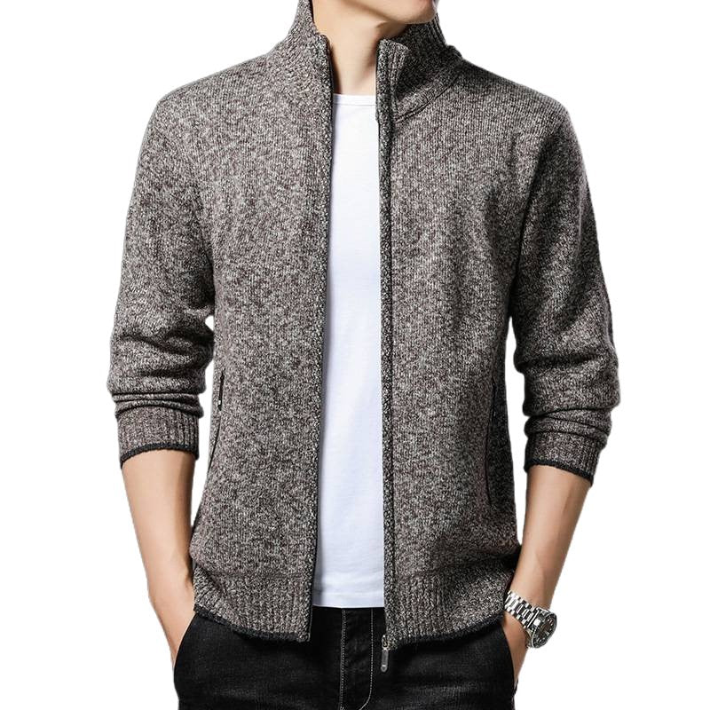Men's fleece jacket with high collar and practical zip pockets Lune London