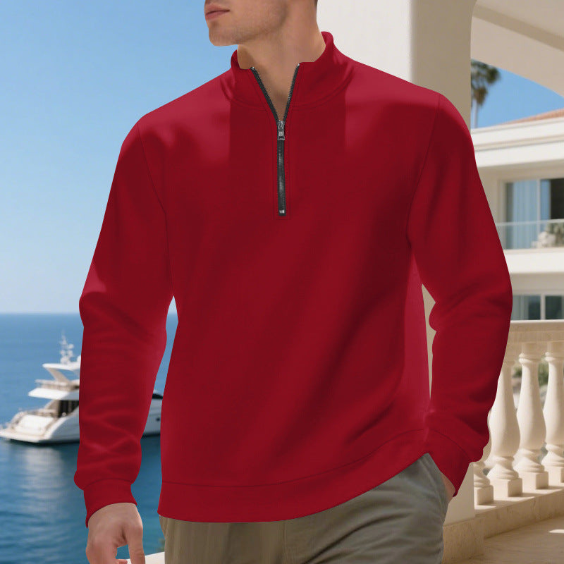 Sporty pullover for men with half-zip and breathable structure Lune London