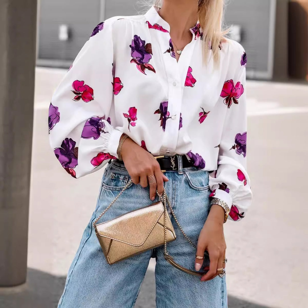 Elegant blouse for women with floral print Lune London