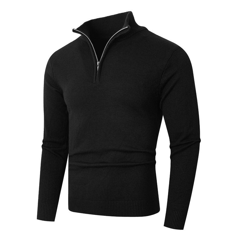 Men's sweater with half-zip modern and fine ribbed structure Lune London