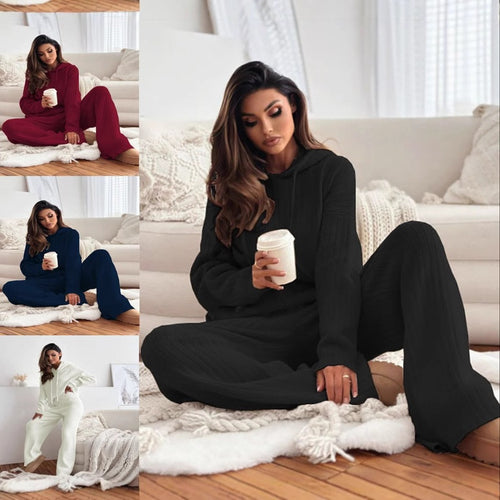 Ladies comfortable knit jumpsuit with hood Amarae