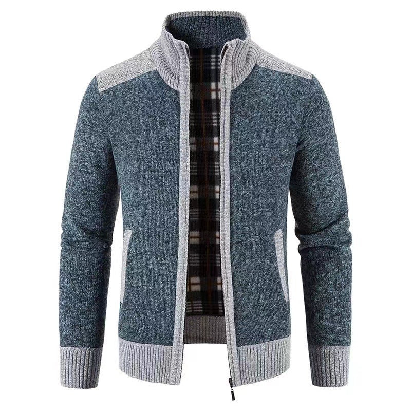 Men's knitted jacket with high collar and stylish details Lune London
