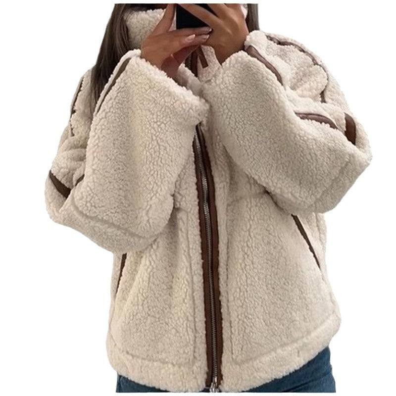 Ladies comfortable fleece jacket and teddy with high collar and comfortable fit Lune London