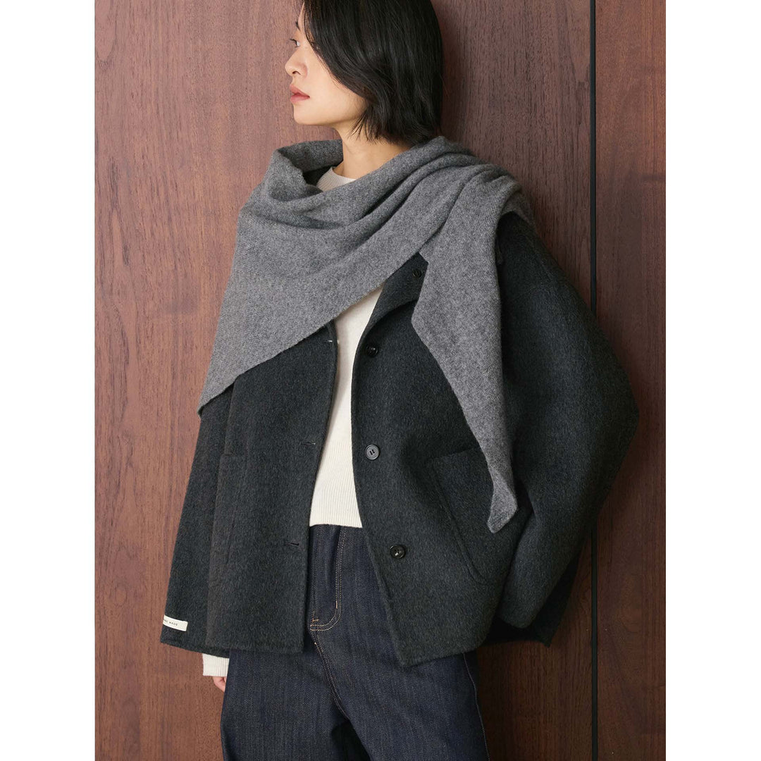 Women's Large Wool Blend Scarf as Shoulder Wrap with Soft Drape Amarae