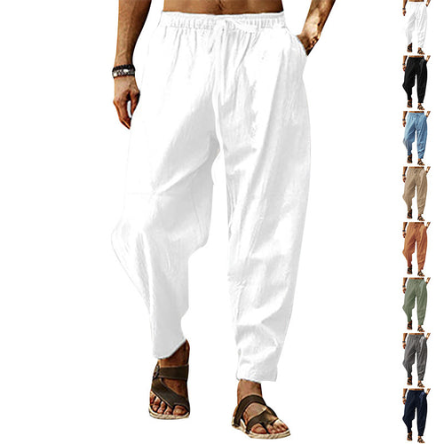 Casual summer pants for men in suit style with elastic waistband and practical side pockets Amarae