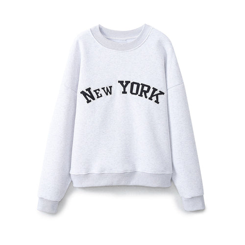 Women's sweatshirt with trendy New York Amarae print