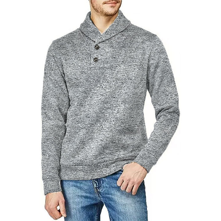 Men's sweater with high collar and button detail Lune London