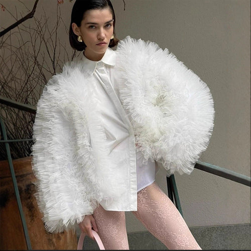 Ladies Voluminous Tulle Jacket Amarae
