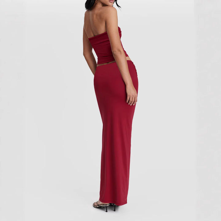 Women Crop Top and Skirt Set Lune London
