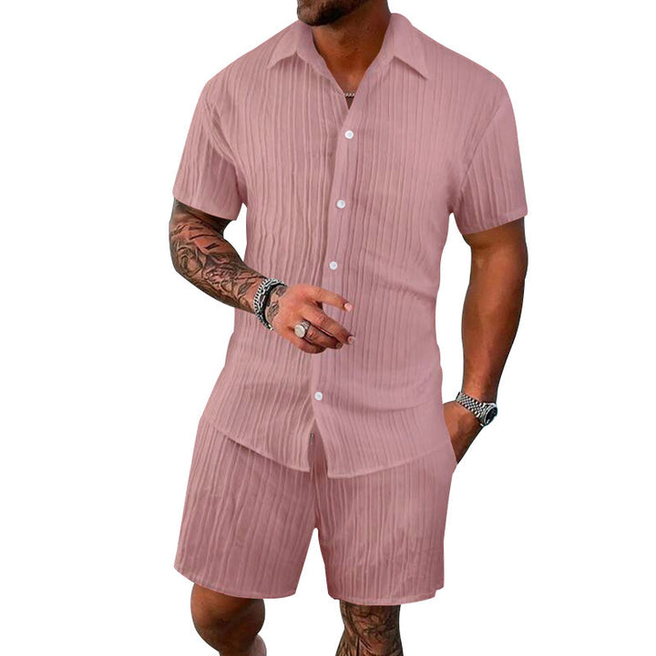 Men's short-sleeve shirt and structured design shorts Lune London