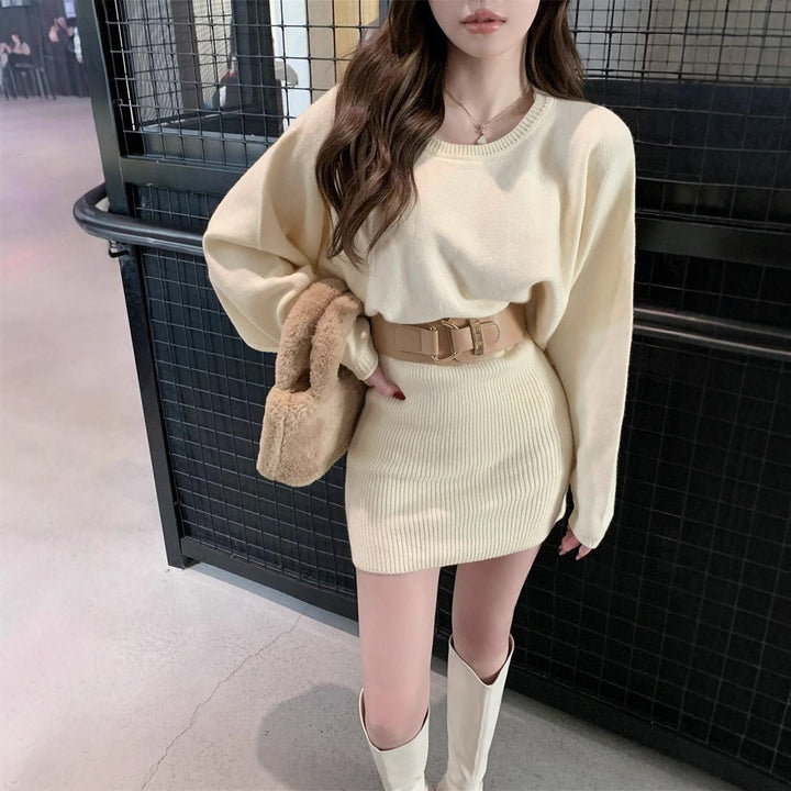 Robe en tricot élégante pour femmes avec un matériau doux et des manches larges Chic & Stil