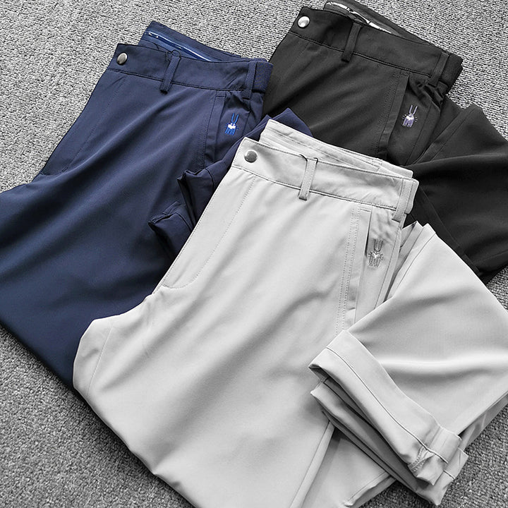 Men's chinos in a slim fit with stretch, crease, and slanted pockets Amarae