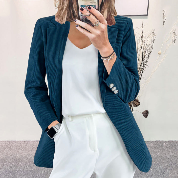 Women's cord blazer with fine texture and elegant details Lune London