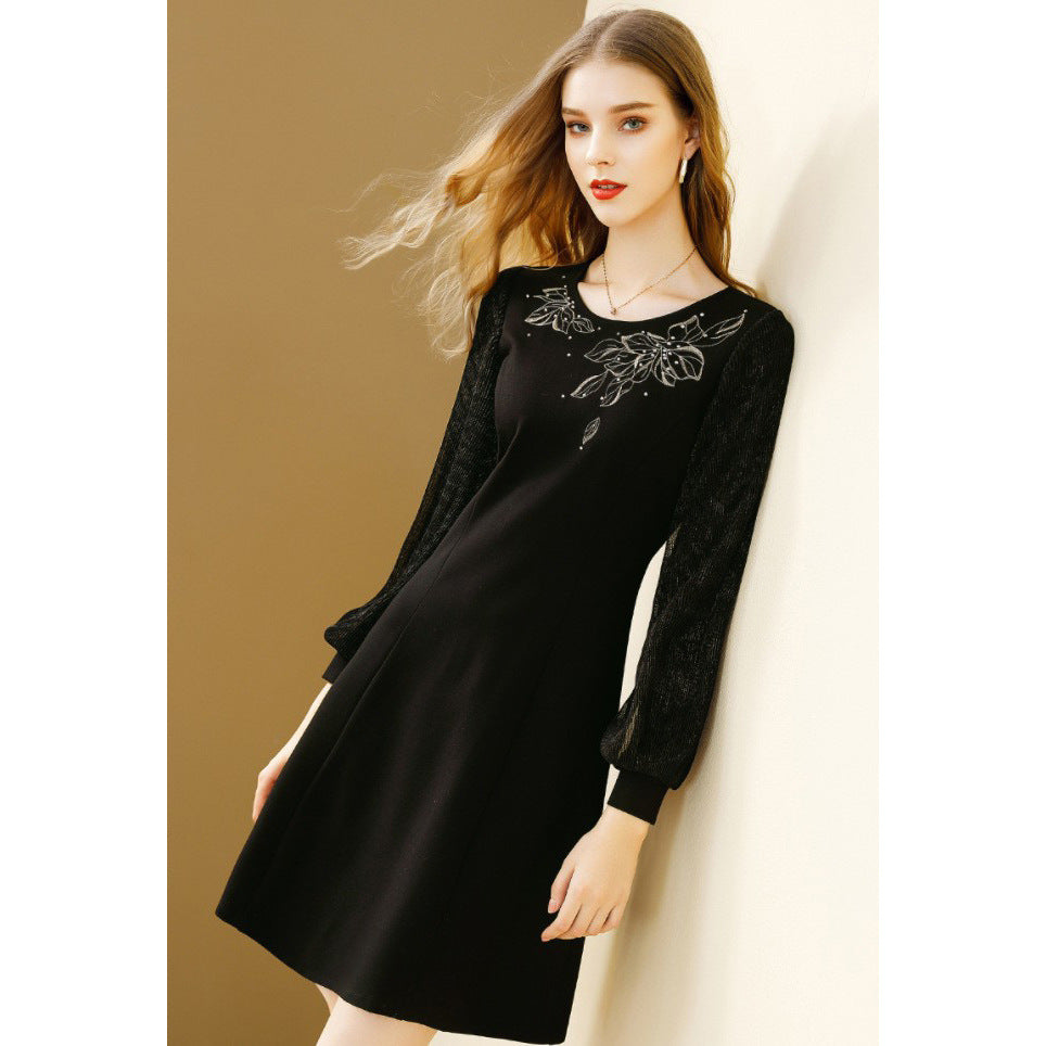 Ladies Elegant Long Embroidered Dress Lune London