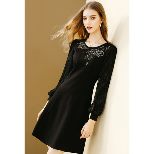 Ladies Elegant Long Embroidered Dress Amarae