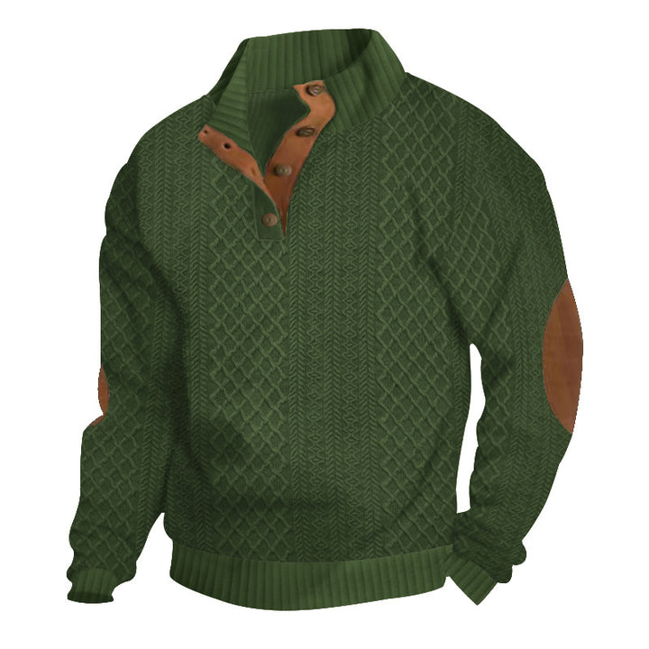 Casual knitted sweater for women with structured collar and leather applications Lune London