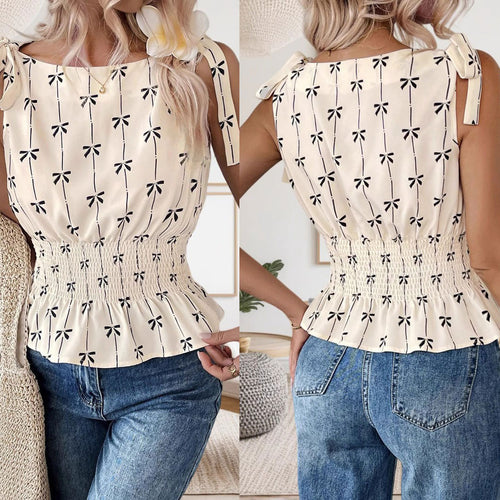 Ruffled blouse for women with bow belt Amarae