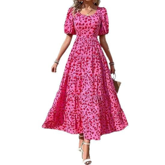 Maxi dress for women with flowing hem and floral pattern Lune London