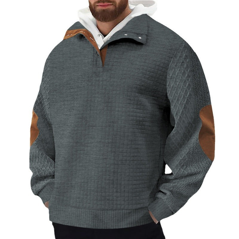 Men's sturdy fleece sweater with high collar and structured design Amarae