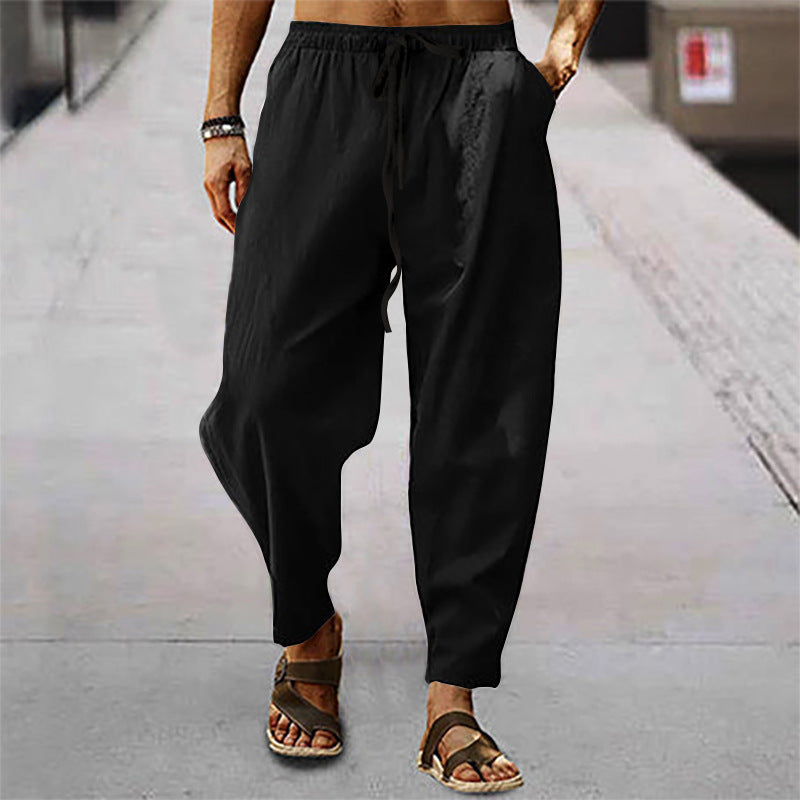 Casual summer pants for men in suit style with elastic waistband and practical side pockets Lune London
