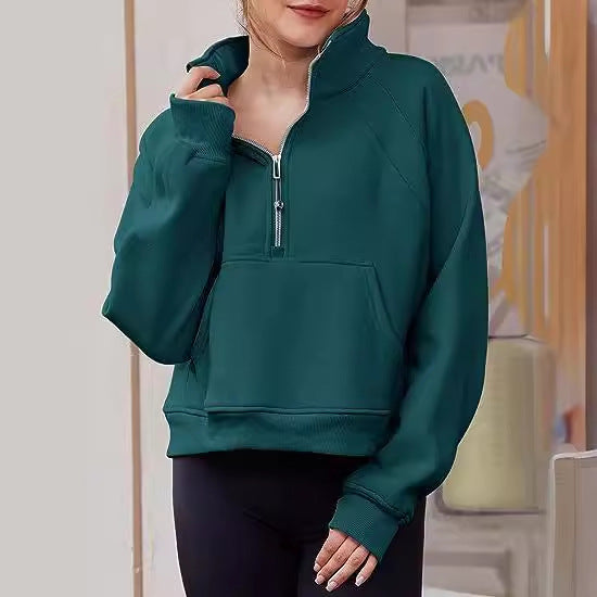 Ladies stylish half-zip sweatshirt Lune London