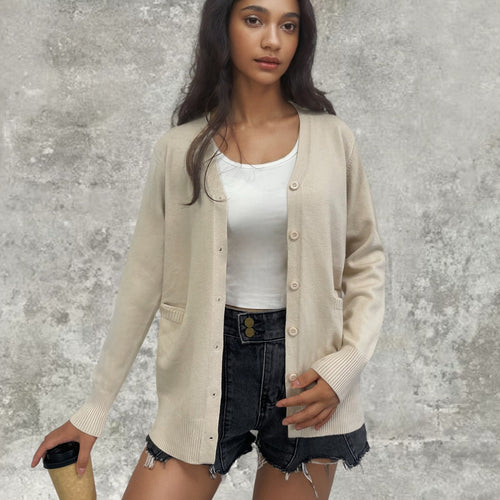 Ladies soft cardigan with pockets Amarae