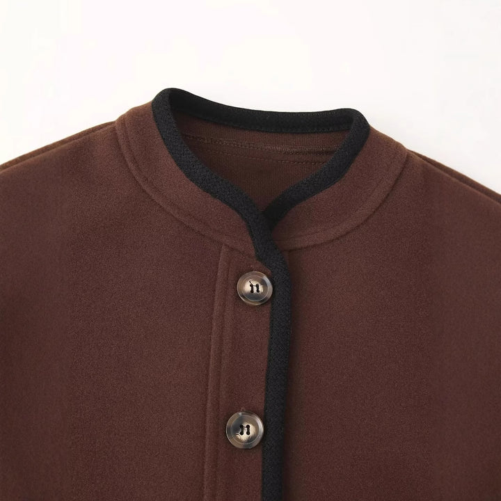 Elegant transition jacket for women with contrasting edges Lune London
