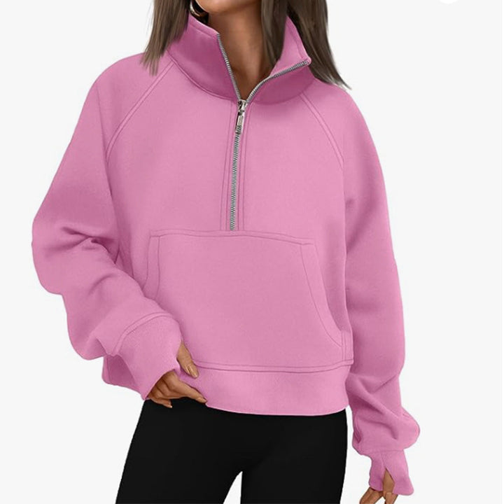 Women's Sporty Hoodie with High Collar Lune London