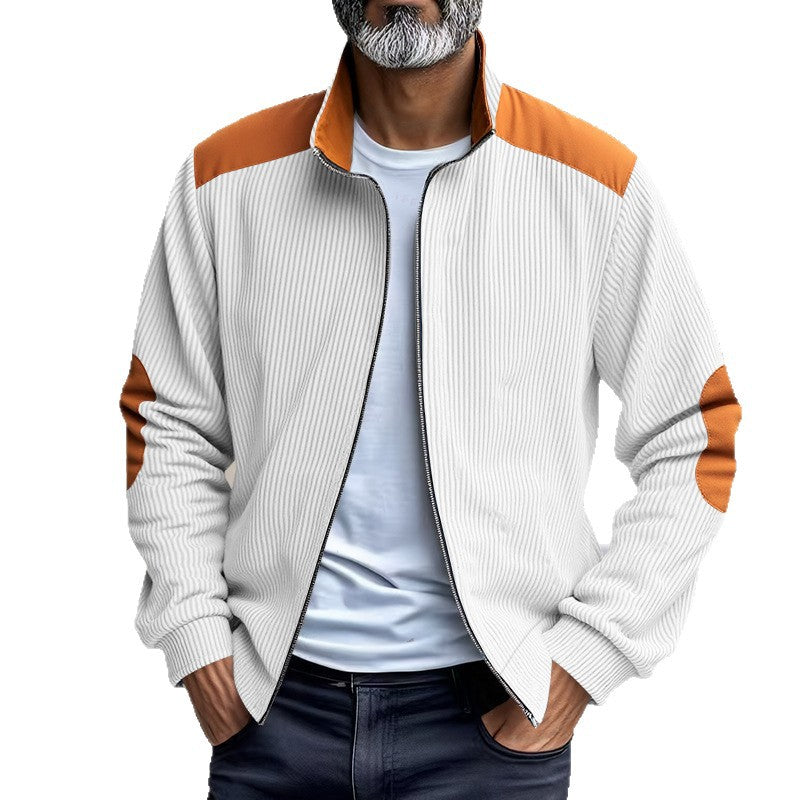 Sporty zip-up jacket for men with ribbed structure and contrasting sleeves Lune London