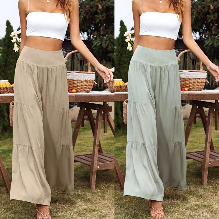 Loose summer pants for women with elastic waistband and fluid cut Lune London