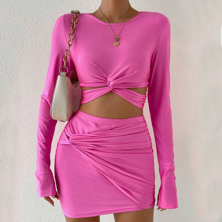 Ensemble de crop top et mini jupe pour femmes avec volants Chic & Stil
