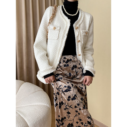 Women's Elegant Midi Skirt with Floral Pattern Chic & Stil