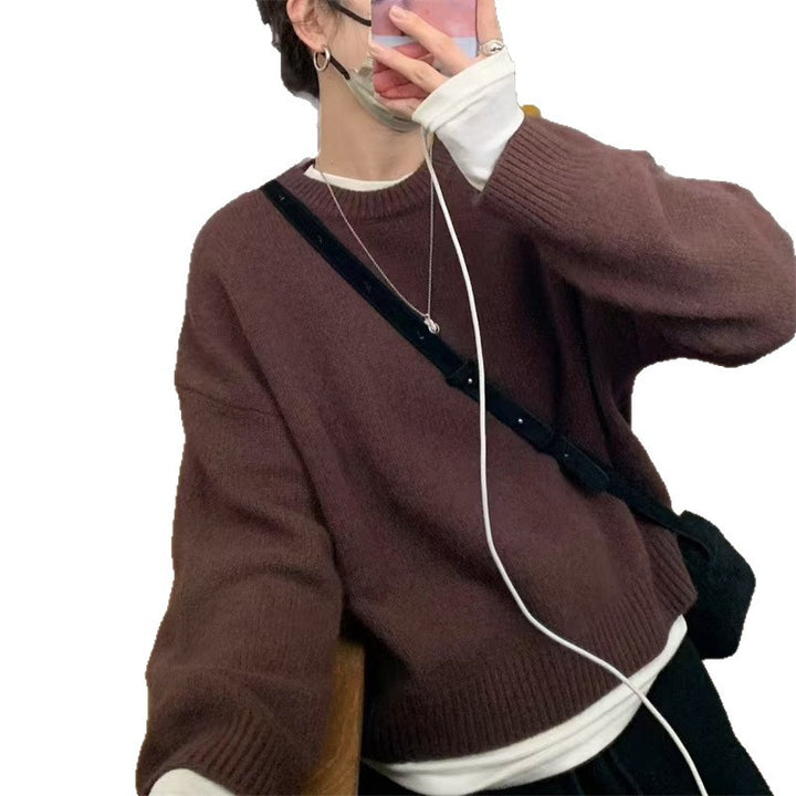 Pull en tricot épais décontracté pour femme avec coupe oversize et manches douces Chic & Stil