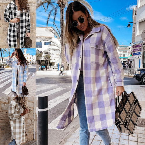 Oversized plaid jacket for women Amarae