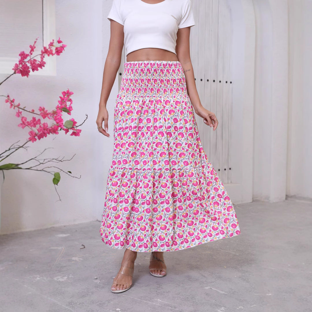 Woman Maxi Flared Bohemian Chic Skirt