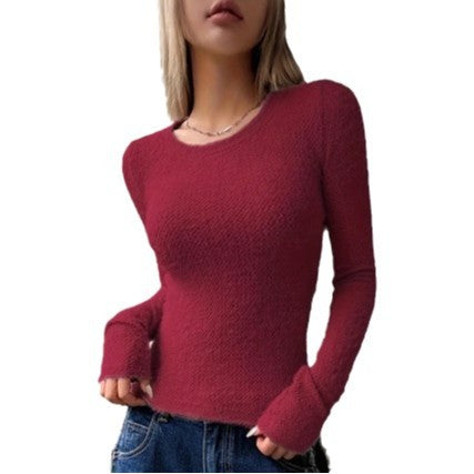 Top à manches longues pour femmes avec motif texturé et coupe décontractée Chic & Stil