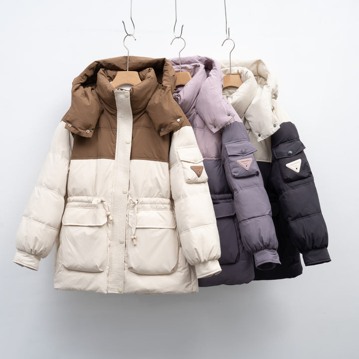 Fashion women's winter jacket with functional pockets and large hood Lune London