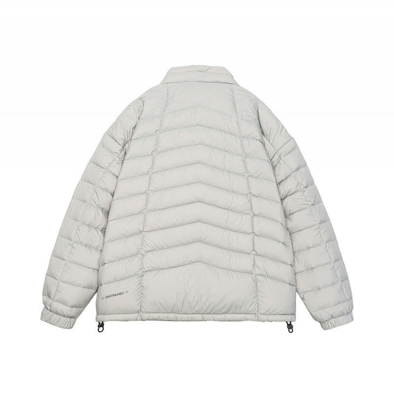 Unisex Short Boxy Insulation Jacket with Light Thermal Padding, High Stand-Up Collar and Drawstring Hem Amarae