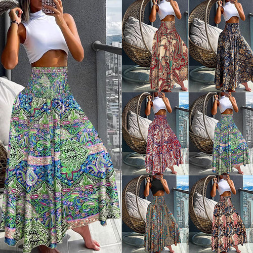 Women Bright Printed Maxi Skirt Amarae
