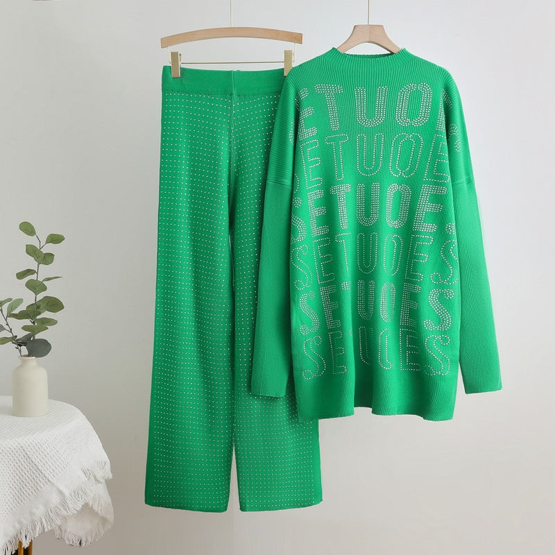 Fashionable knit lounge set for women with sparkling details Lune London