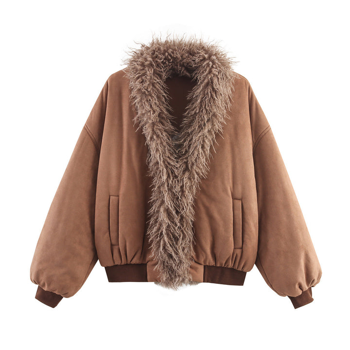 Luxury faux fur jacket for women with soft collar Lune London