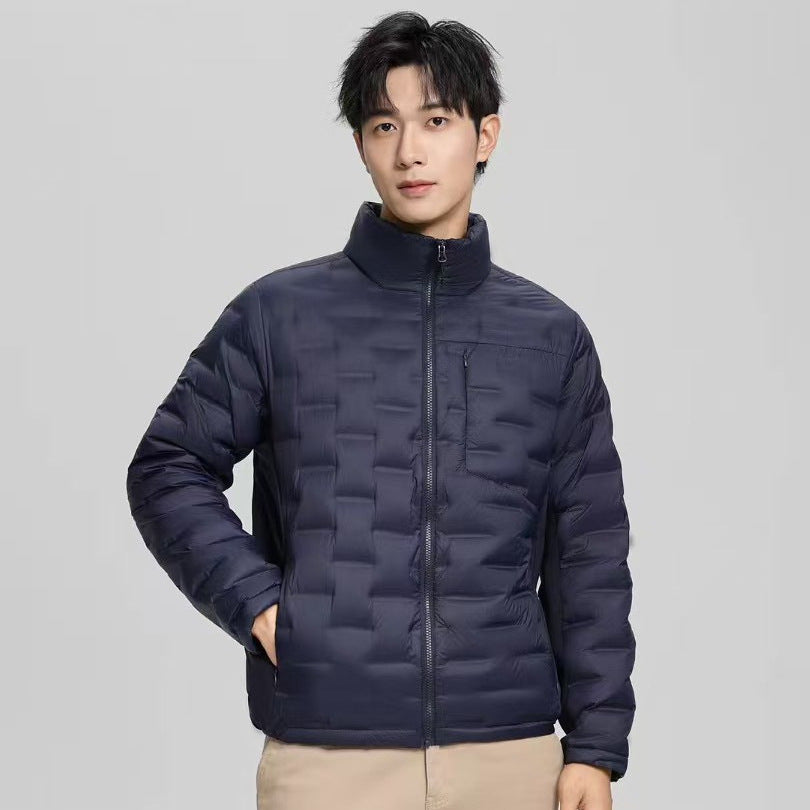Men's lightweight quilted thermo down jacket with standing collar and chest pocket Amarae