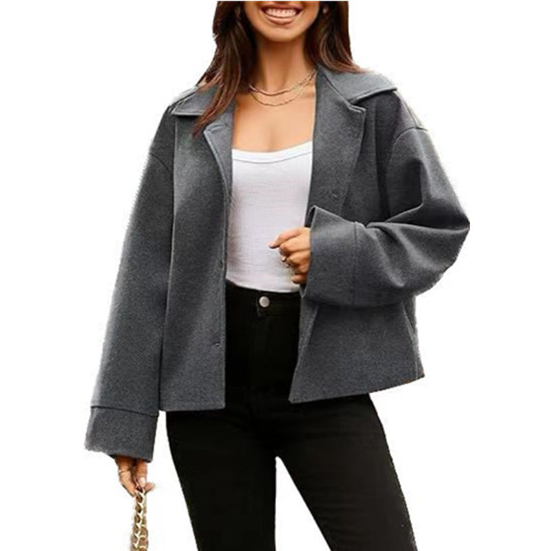 Ladies Elegant Oversized Jacket in soft textured fabric and relaxed fit Lune London