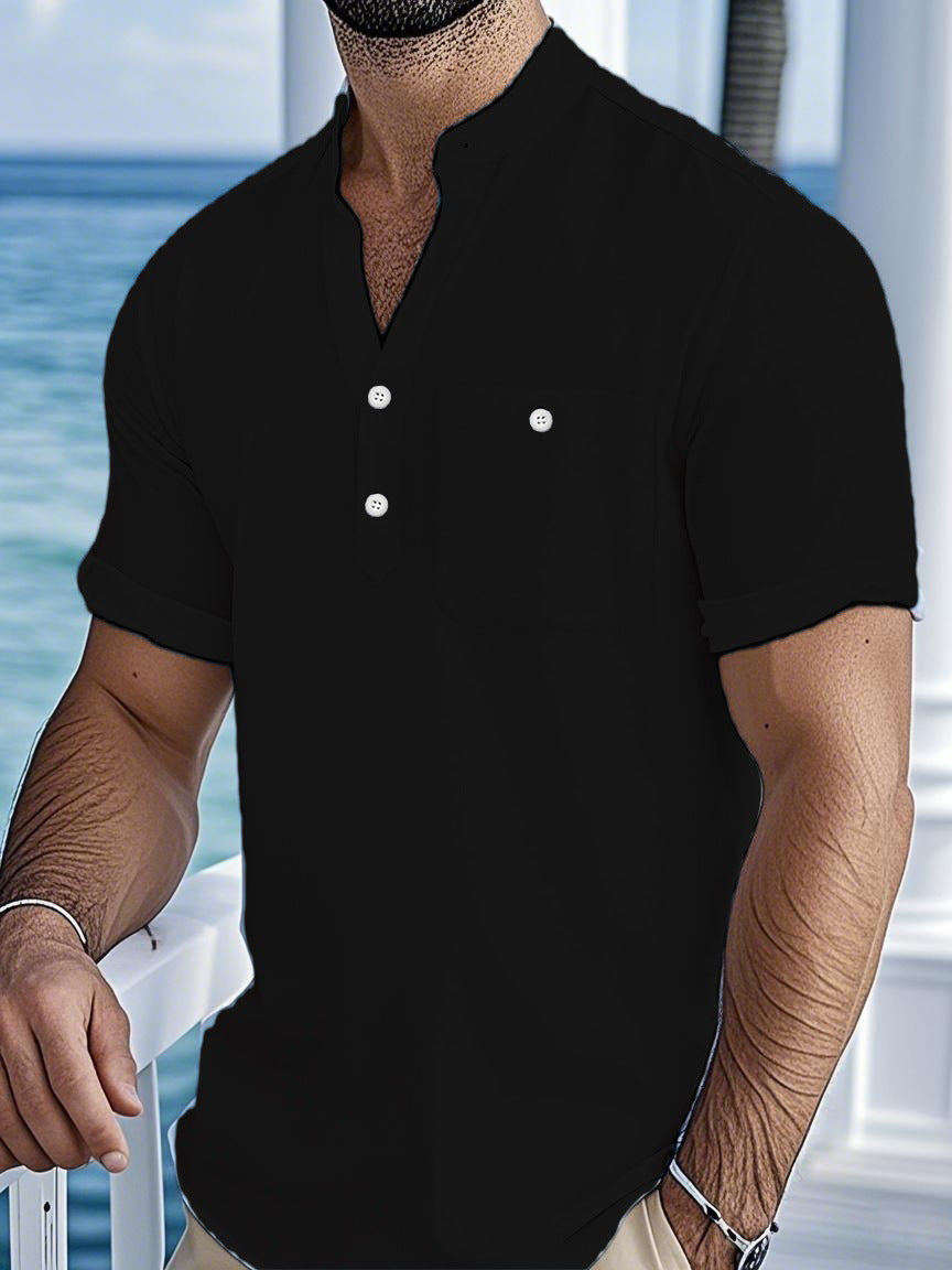 Casual short-sleeve shirt for men with button closure Amarae