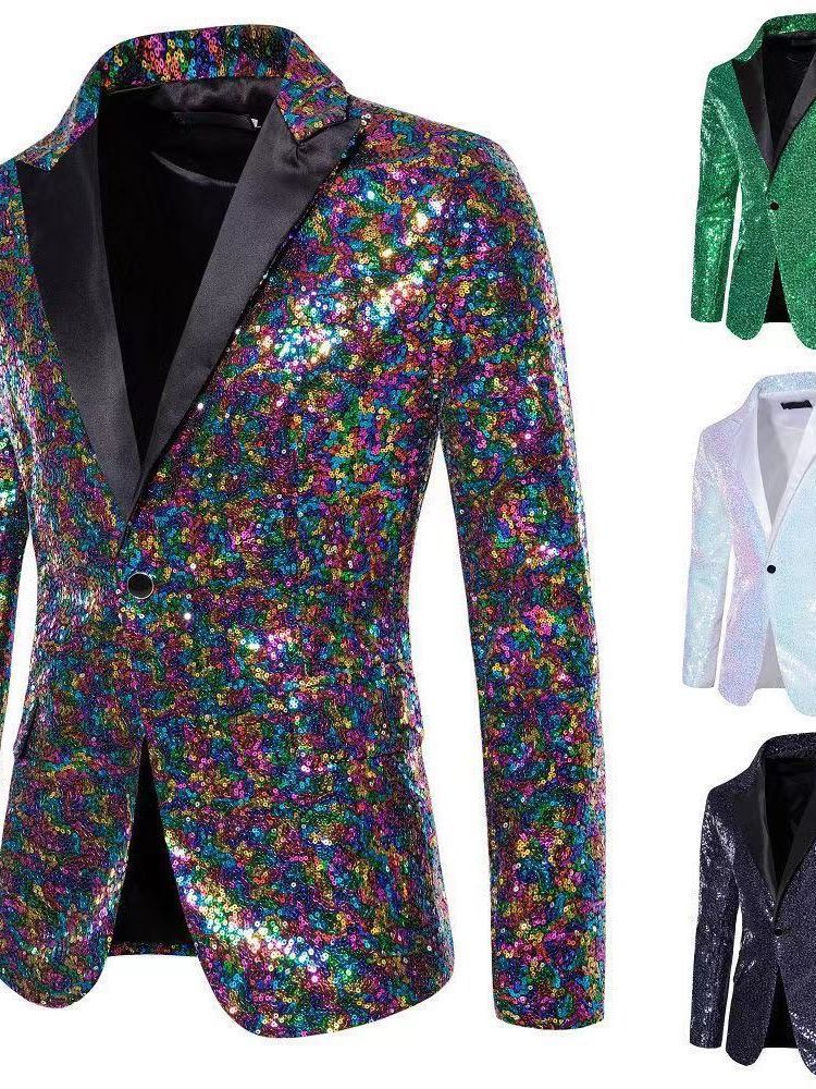 Elegant sequin blazer for men with refined decorative accents Lune London